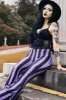 Purple and Black Striped Hellz Bellz Flares [BLACK/PURPLE] sold by Vampire Freaks