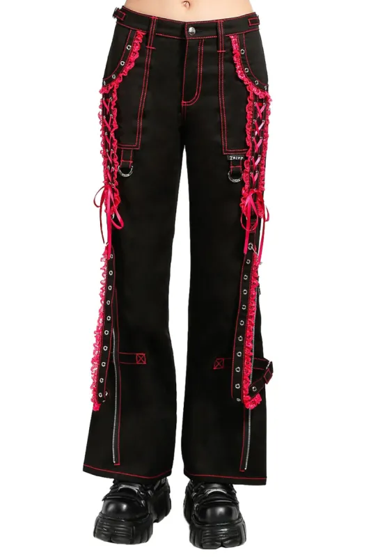 Lolita Dark Street Pants [Black/Pink] sold by Vampire Freaks