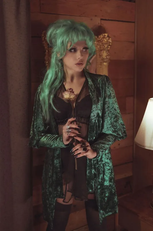 Wicked Witch Cardigan [EMERALD] sold by Vampire Freaks