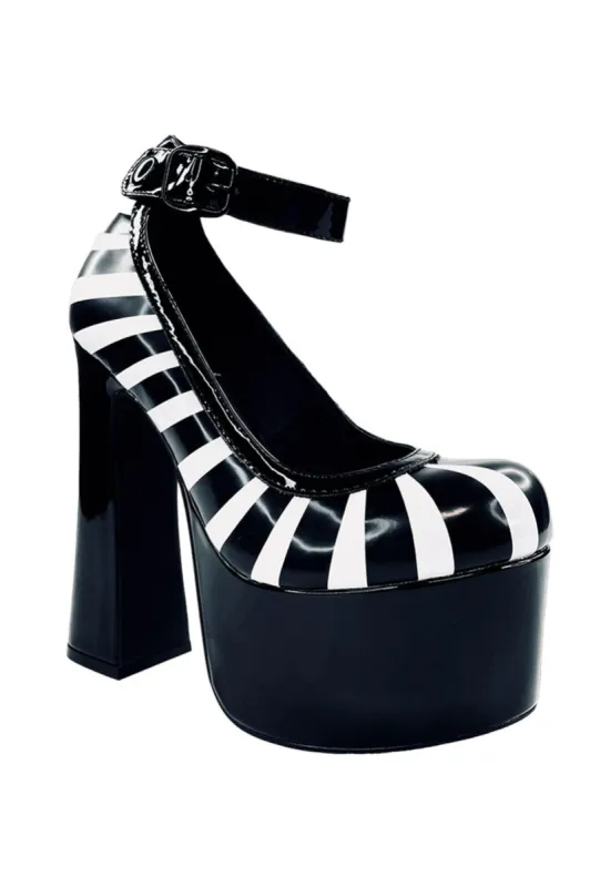 Fright Platform Heels [BLACK/WHITE] sold by Vampire Freaks