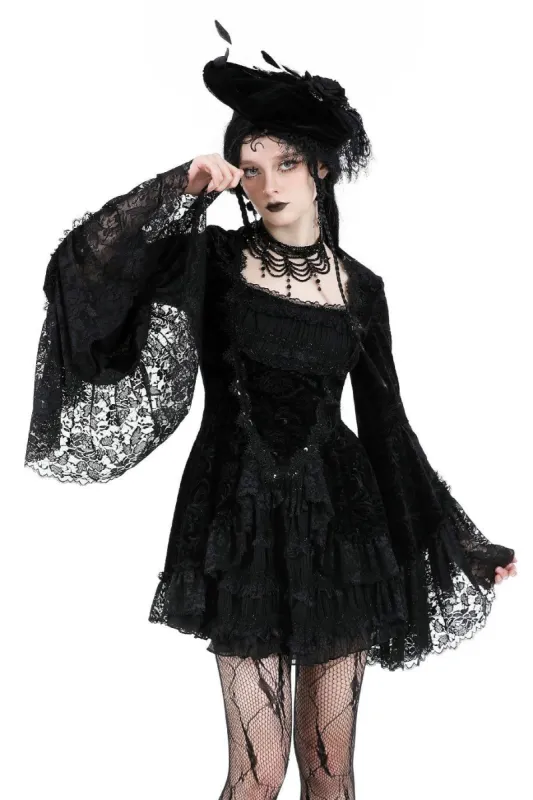 Coquette Flocked Vampire Velvet Dress sold by Vampire Freaks