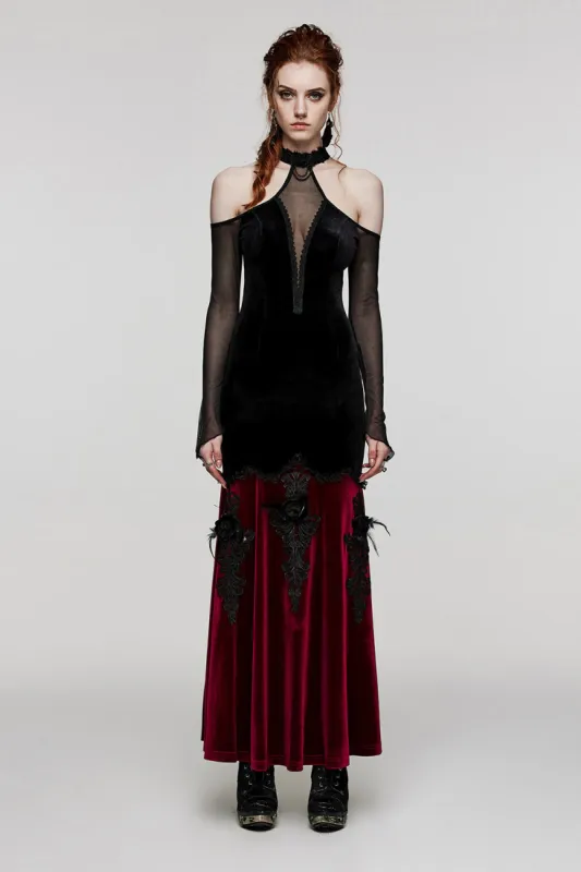 Dark Ballad Maxi Dress [BLACK/RED] sold by Vampire Freaks