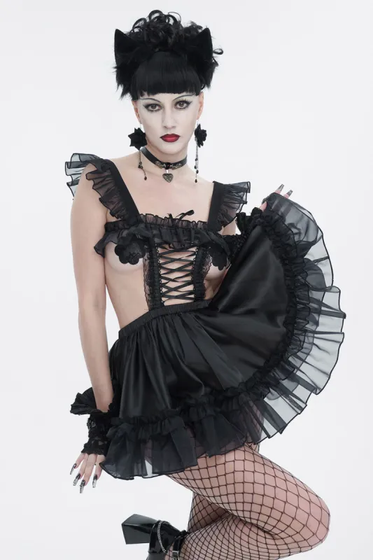 Morbida Ruffled Apron Dress sold by Vampire Freaks