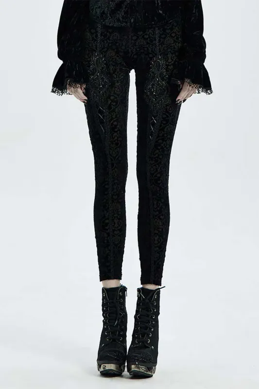 Victorian Massacre Velvet Leggings sold by Vampire Freaks