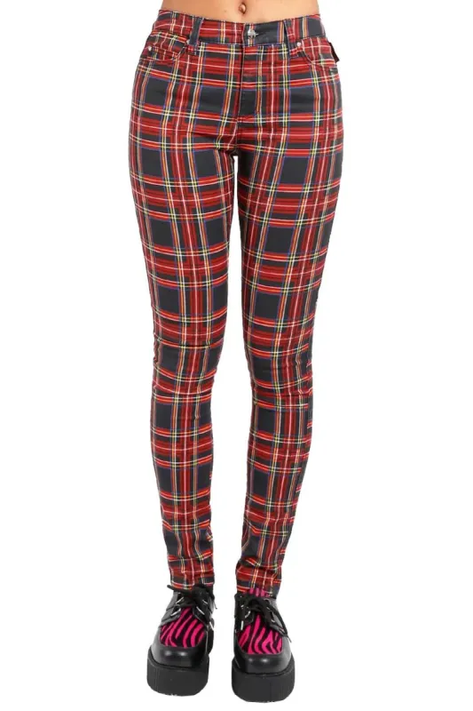 Tripp NYC High Waist T-Back Jean [Black Plaid] sold by Vampire Freaks