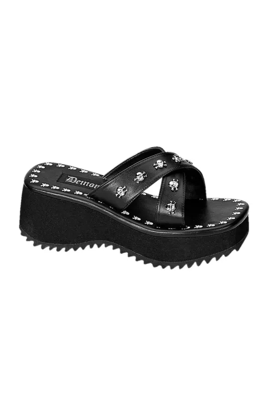 Summer Goth Skull Platform Sandals [FLIP-05] sold by Vampire Freaks