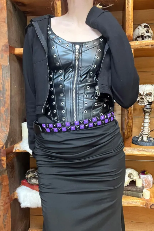 Open Casket Studded Belt [UNISEX] sold by Vampire Freaks