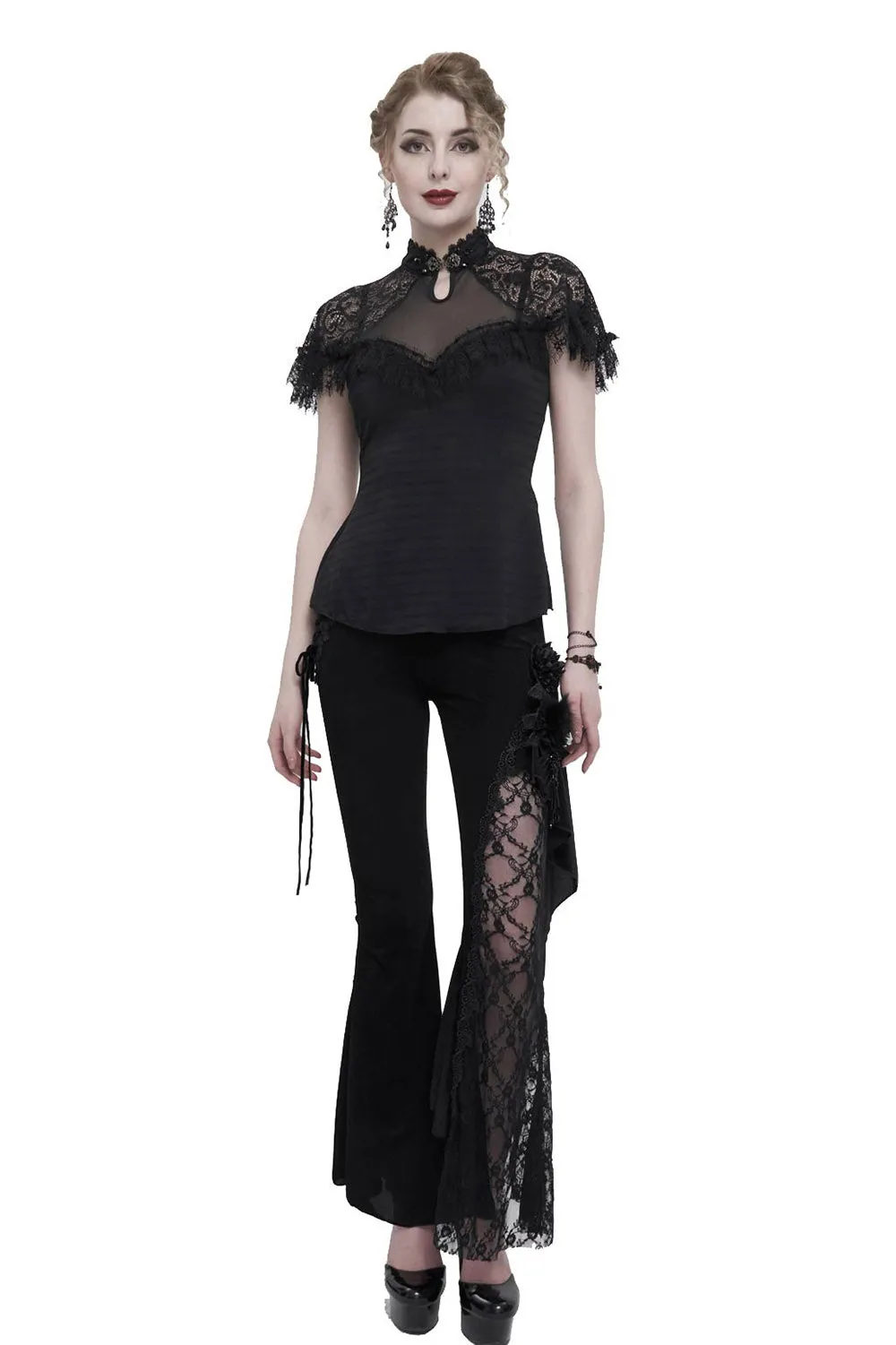 Weeping Widow Keyhole Blouse sold by Vampire Freaks product image thumbnail 3