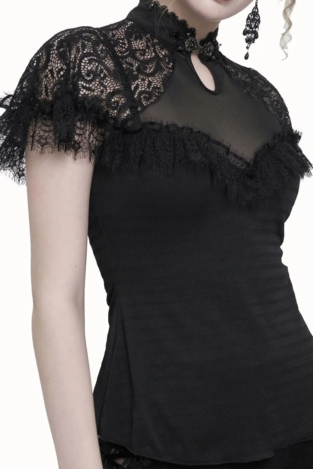 Weeping Widow Keyhole Blouse sold by Vampire Freaks product image thumbnail 2