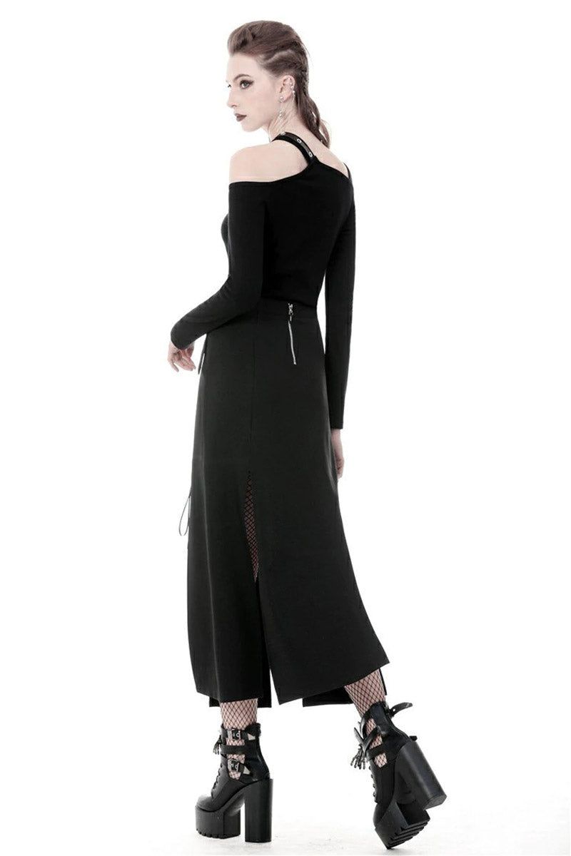 In Your Dark Dreams Slit Maxi Skirt sold by Vampire Freaks product image thumbnail 4