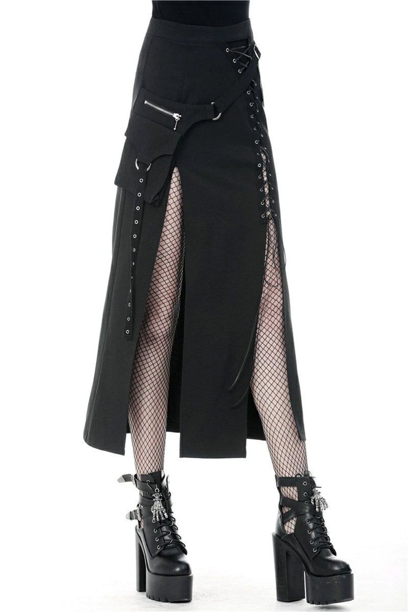 In Your Dark Dreams Slit Maxi Skirt sold by Vampire Freaks