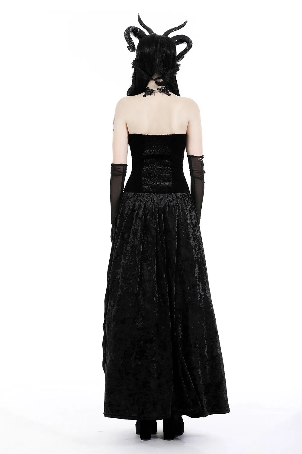 Highwaisted Velvet Vampire Maxi Skirt sold by Vampire Freaks product image thumbnail 5