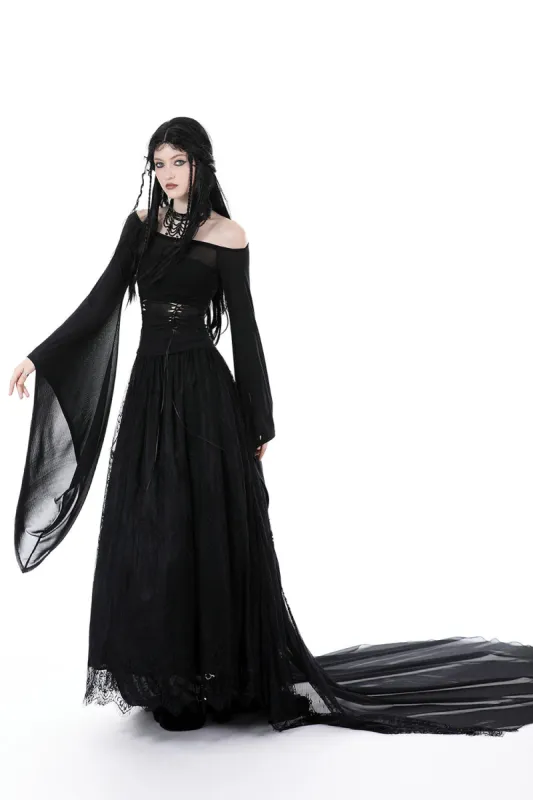Black Bridal Bustle Skirt sold by Vampire Freaks