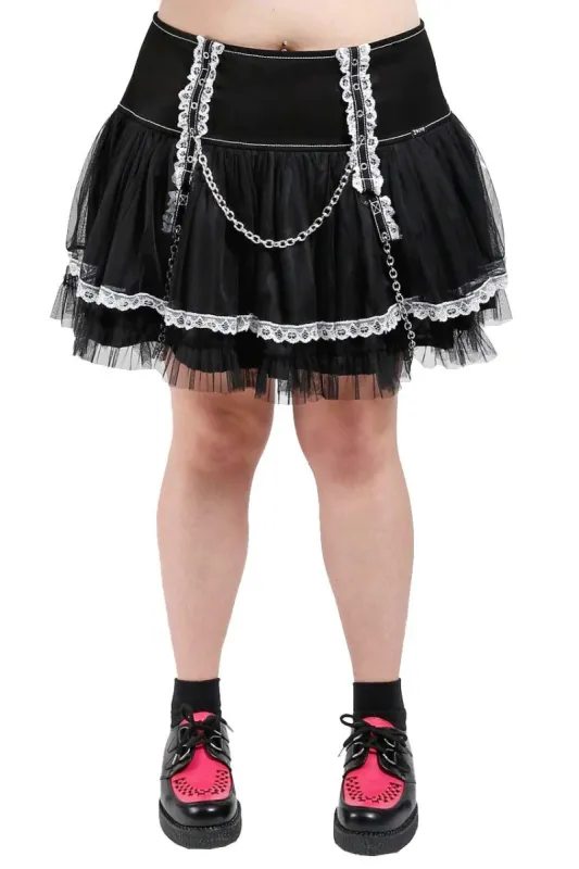 Lolita Tutu Skirt [Black/White] [Plus Size] sold by Vampire Freaks
