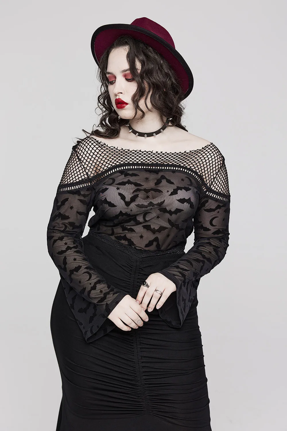 Batty Off the Shoulder Top sold by Vampire Freaks