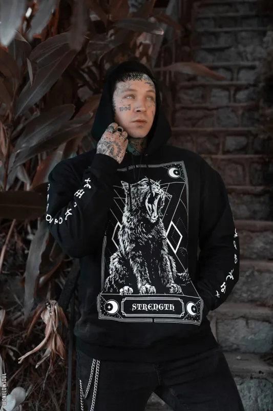 Strength Kitty Tarot Hoodie [Zipper or Pullover] sold by Vampire Freaks