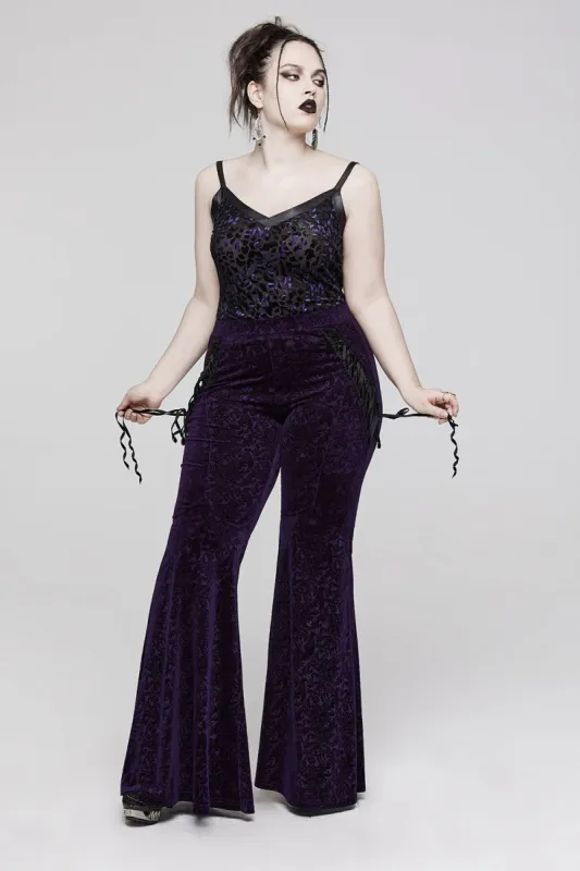 Violet Velvet Bell Bottoms sold by Vampire Freaks
