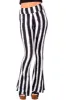 Black and White Striped Hellz Bellz Flares [BLACK/WHITE] sold by Vampire Freaks