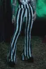 Black and White Striped Hellz Bellz Flares [BLACK/WHITE] sold by Vampire Freaks