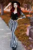 Black and White Striped Hellz Bellz Flares [BLACK/WHITE] sold by Vampire Freaks