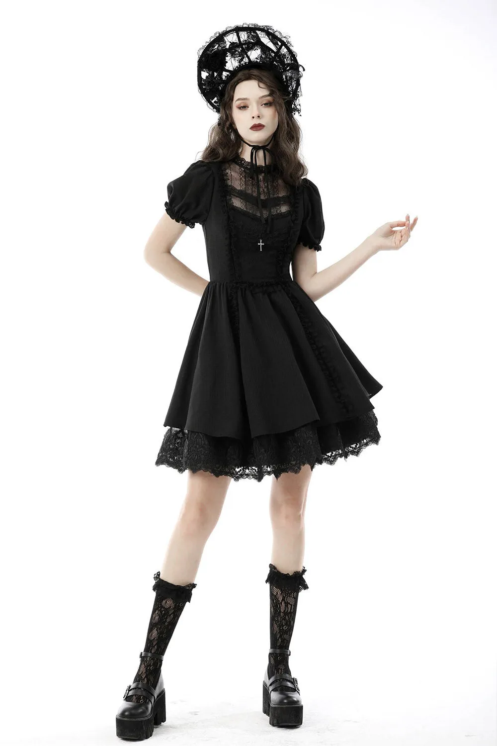 Puffed Sleeve Mini Dress sold by Vampire Freaks product image thumbnail 5