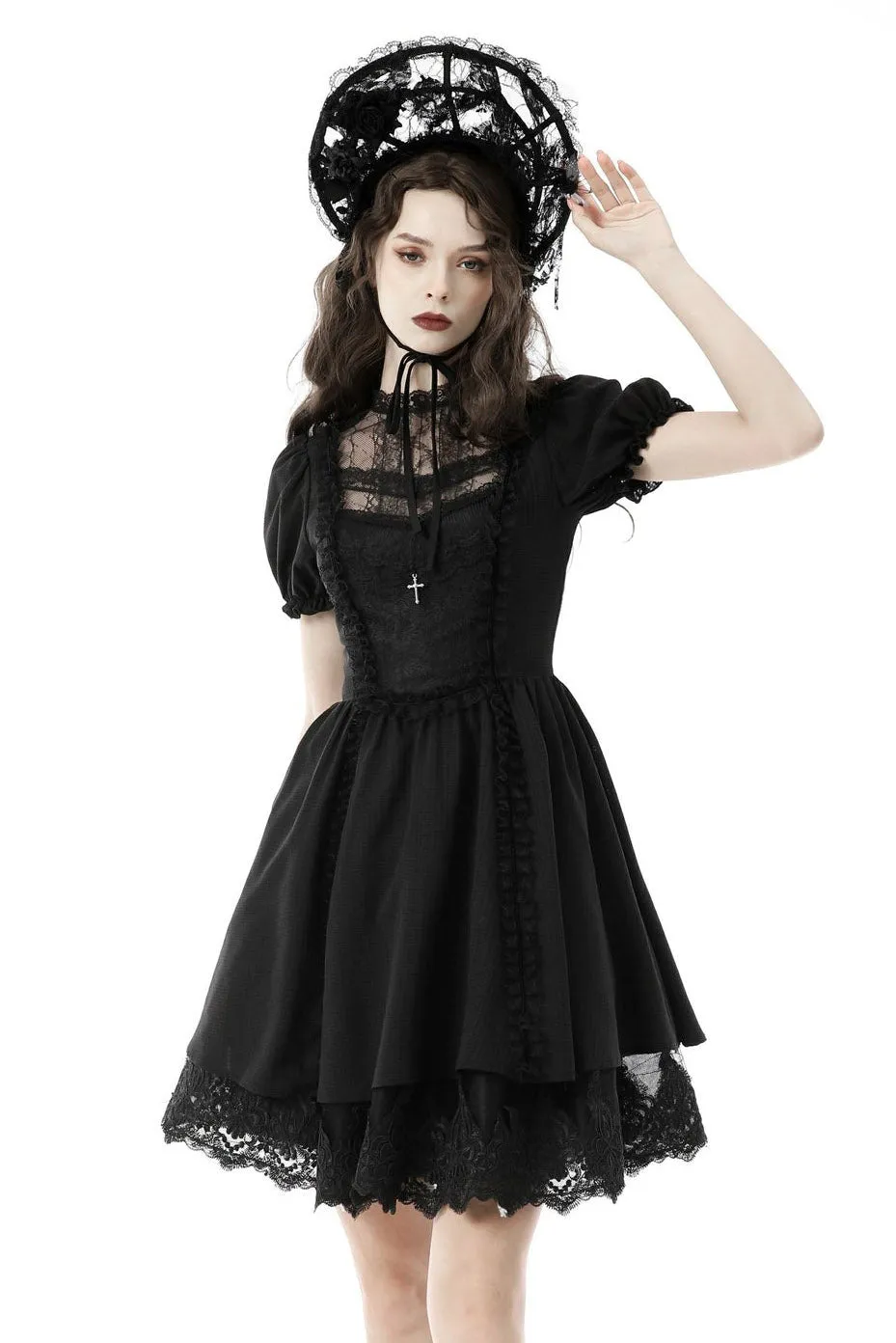 Puffed Sleeve Mini Dress sold by Vampire Freaks