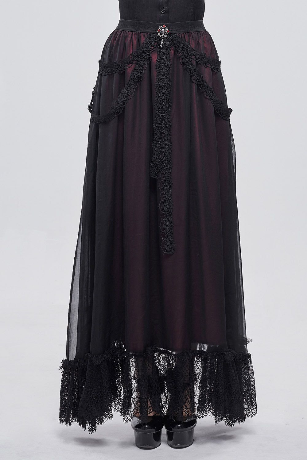 Blooddrop Layered Lace Maxi Skirt sold by Vampire Freaks