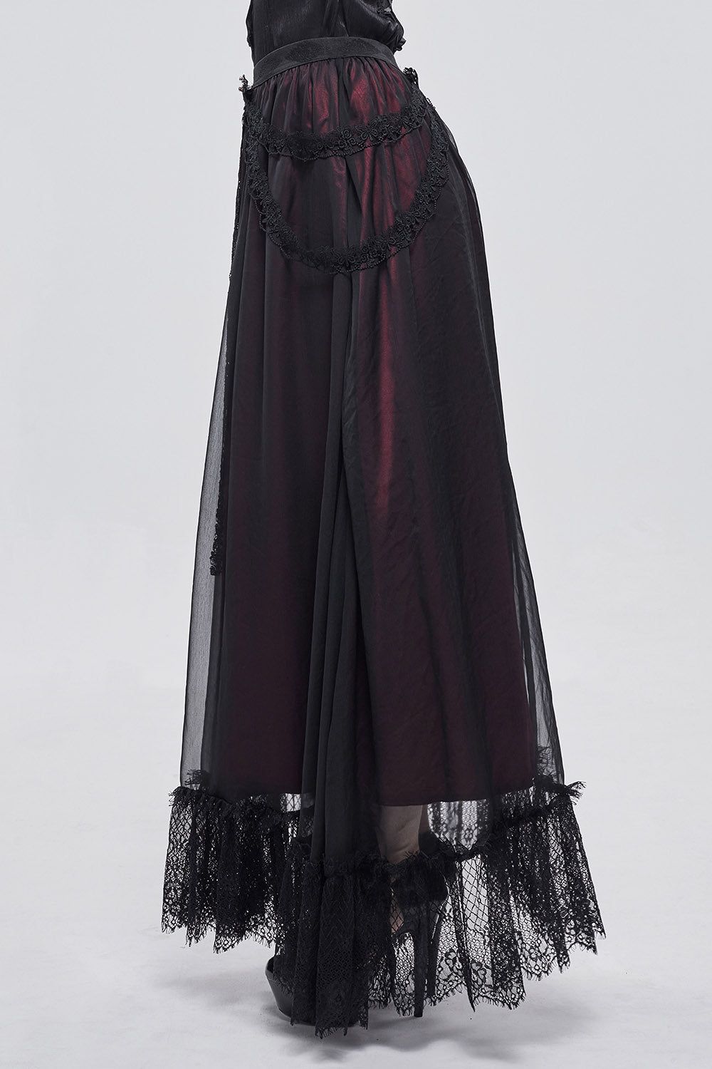 Blooddrop Layered Lace Maxi Skirt sold by Vampire Freaks product image thumbnail 4