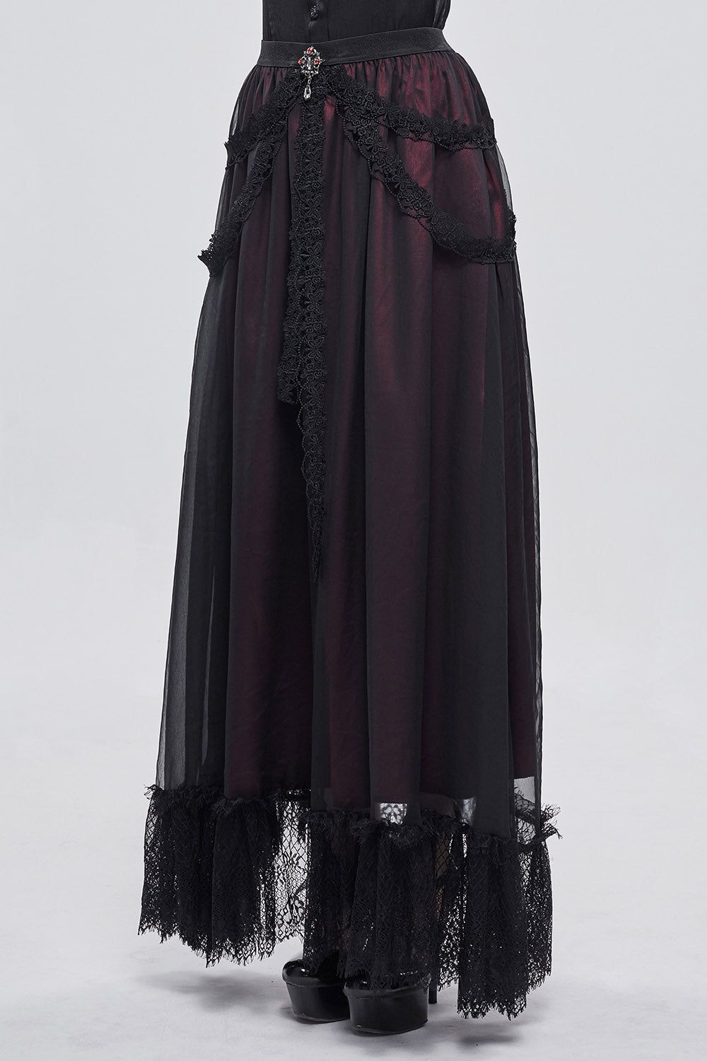 Blooddrop Layered Lace Maxi Skirt sold by Vampire Freaks product image thumbnail 3