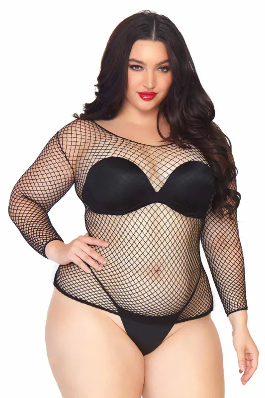 Skella Fishnet Shirt [PLUS SIZE] [BLACK] sold by Vampire Freaks
