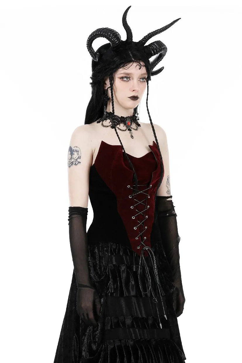 Romantic Goth Velvet Corset Top sold by Vampire Freaks product image thumbnail 5