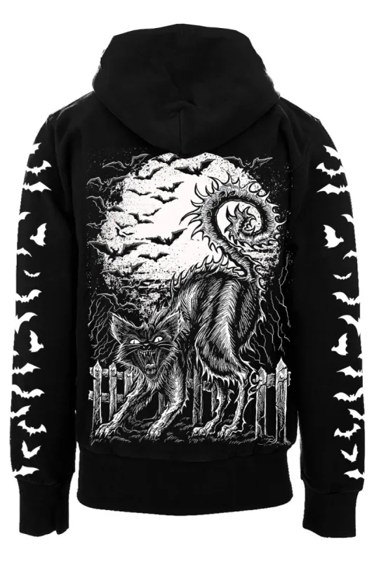 Halloween Cat Hoodie [BLACK/WHITE] sold by Vampire Freaks
