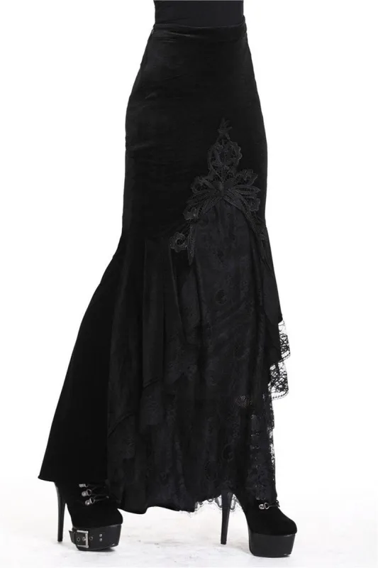 Morbid Mermaid Maxi Skirt sold by Vampire Freaks