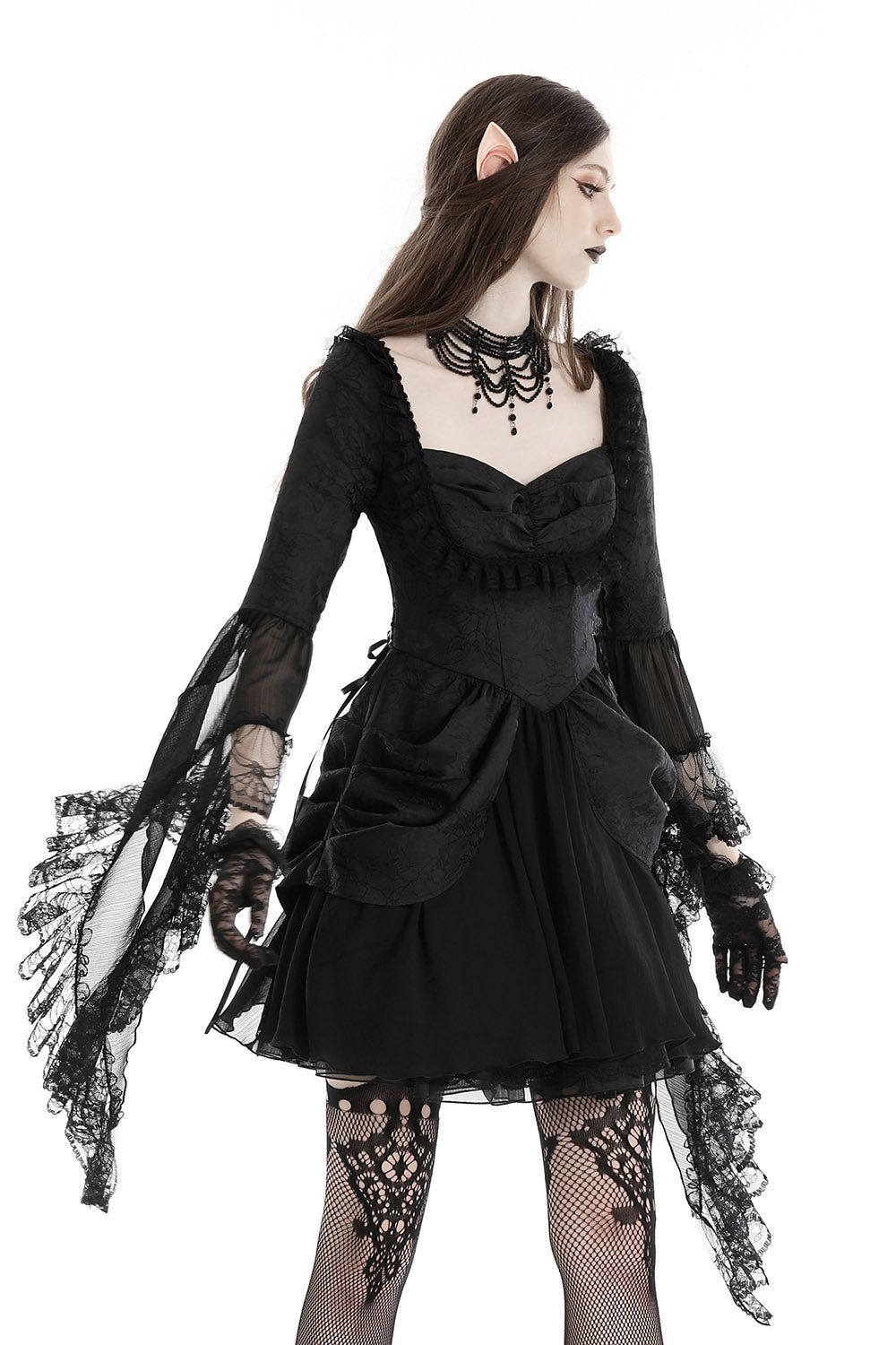 Black Prayer Bustle Dress sold by Vampire Freaks product image thumbnail 2