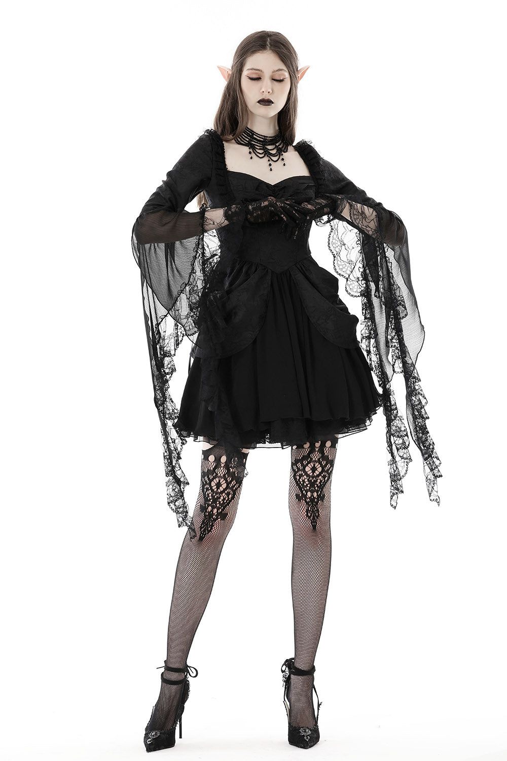 Black Prayer Bustle Dress sold by Vampire Freaks product image thumbnail 4