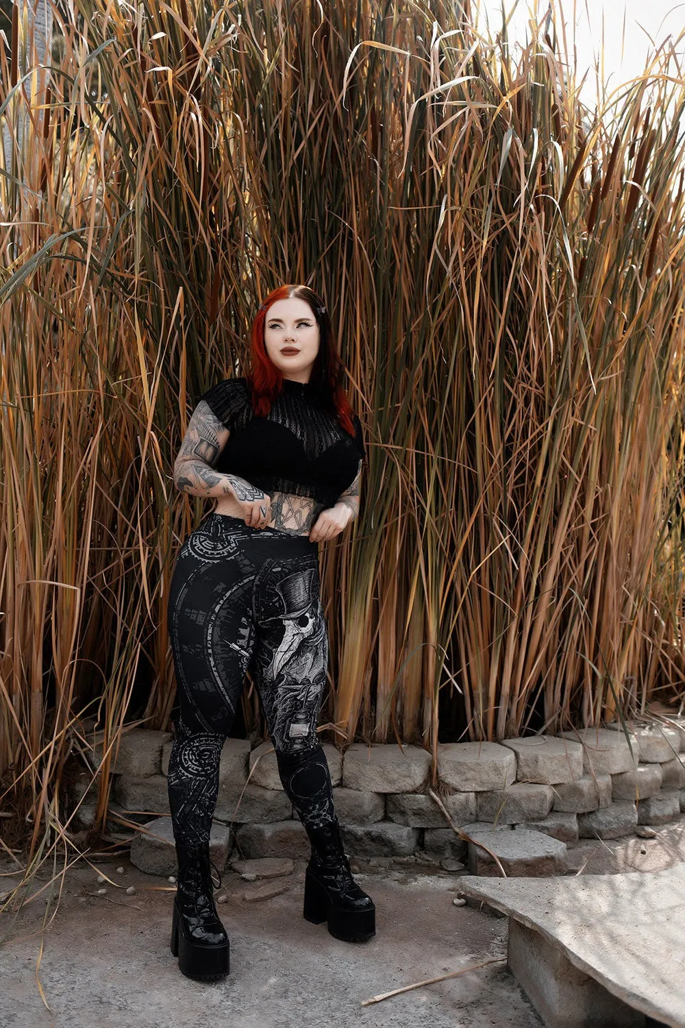 Heavy Metal Plague Doctor Leggings sold by Vampire Freaks product image thumbnail 5