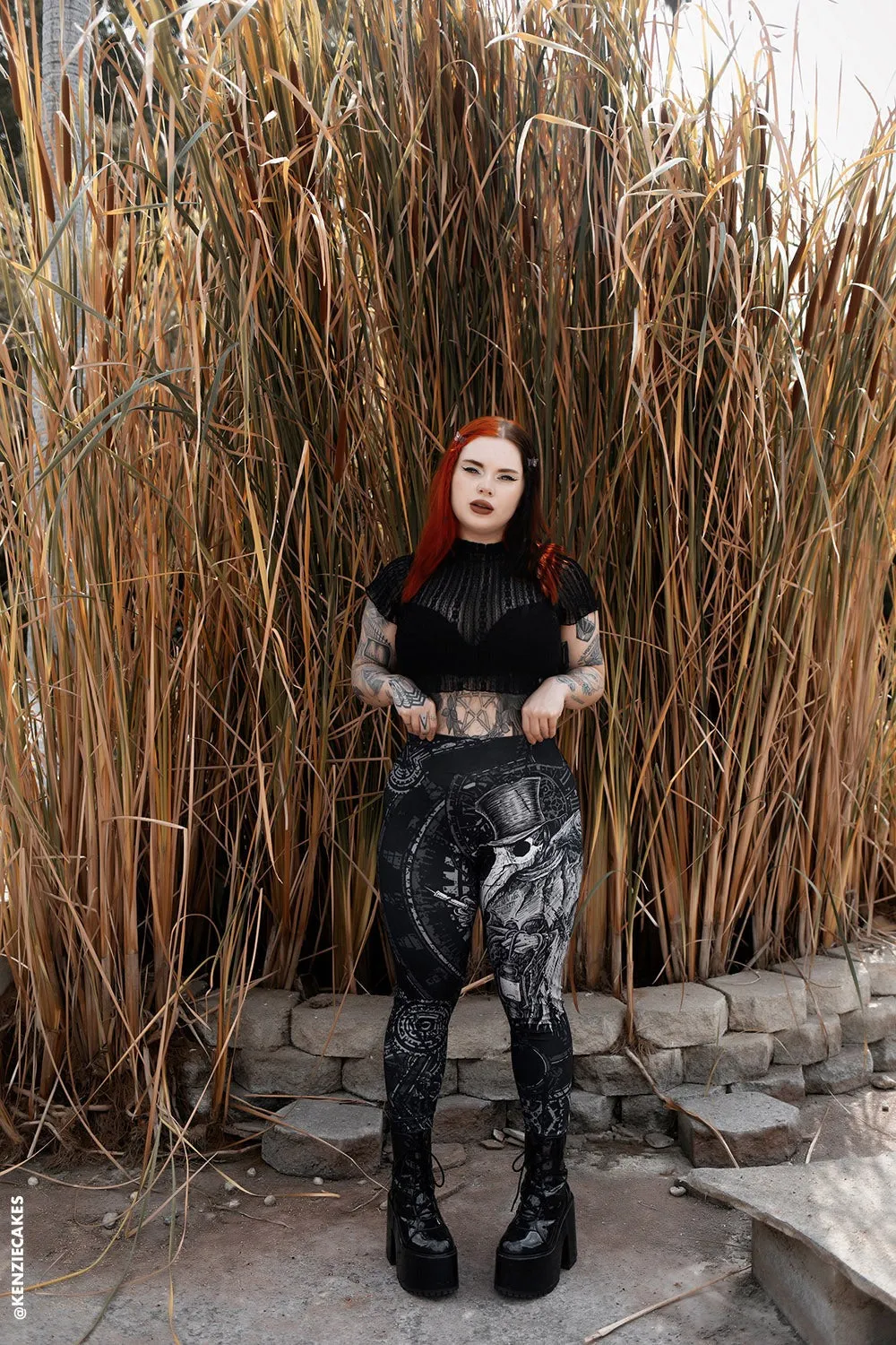 Heavy Metal Plague Doctor Leggings sold by Vampire Freaks product image thumbnail 3