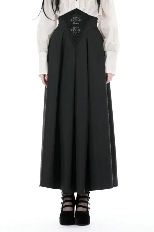 Corseted Waist Maxi Skirt [With Pockets] sold by Vampire Freaks