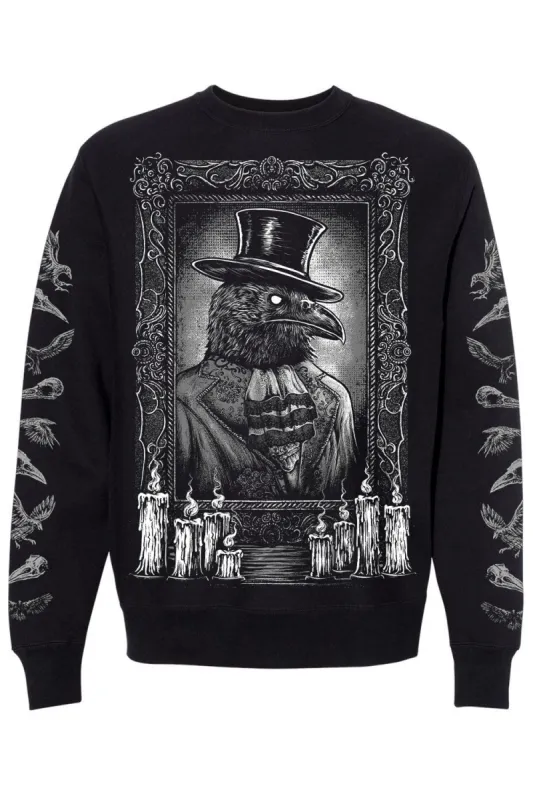 Victorian Goth Gentleman Crow Sweatshirt w/ Raven Sleeves sold by Vampire Freaks