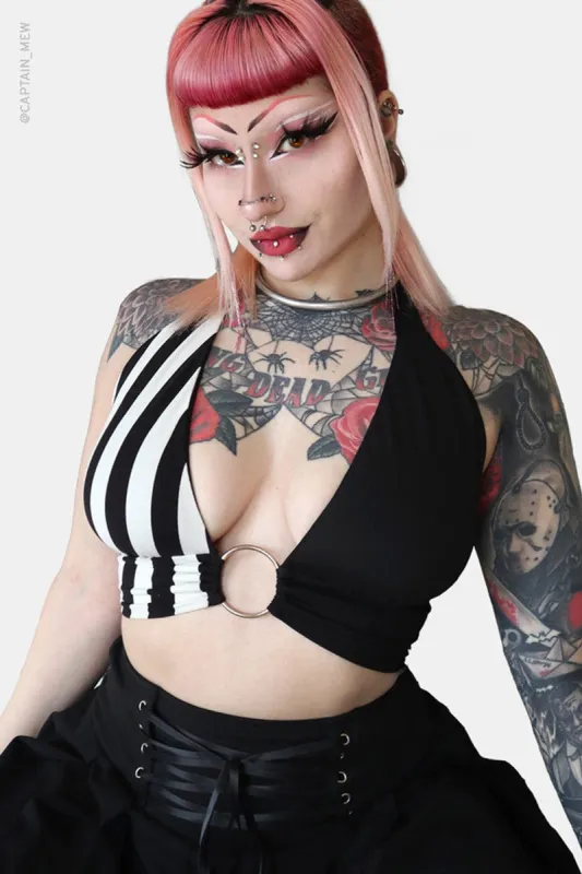 Nightmare O-Ring Halter Top sold by Vampire Freaks