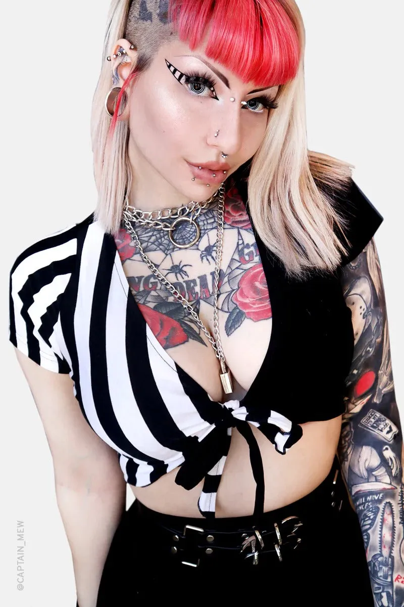 Ghost Town Front Tie Top sold by Vampire Freaks