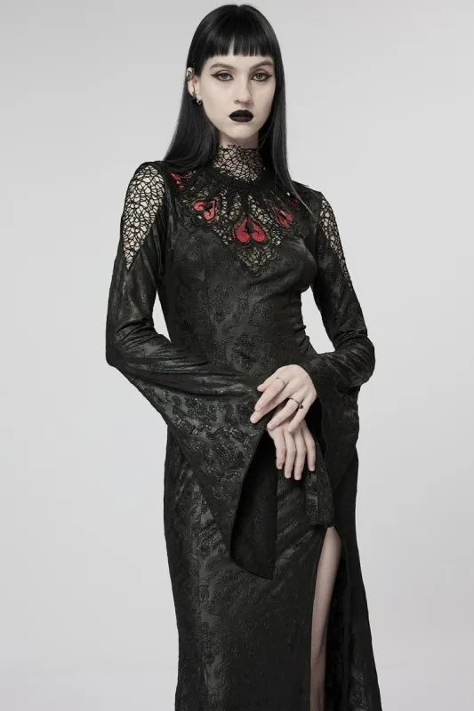 Blood Queen Maxi Dress [BLACK/RED] sold by Vampire Freaks