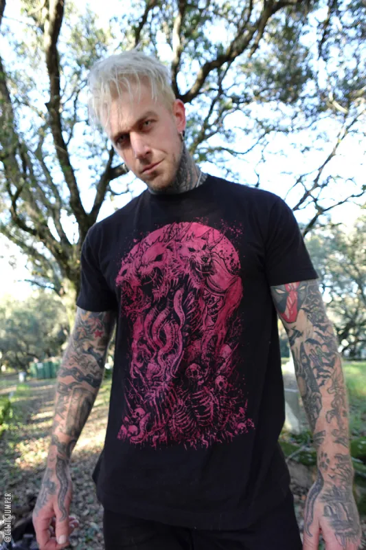 Three-Headed Werewolf T-shirt [WINE RED] sold by Vampire Freaks