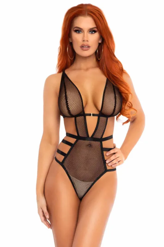 Tied Down Fishnet Bodysuit sold by Vampire Freaks