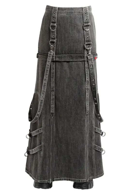 Tripp NYC Nucleus Skirt [BLACK DENIM] sold by Vampire Freaks