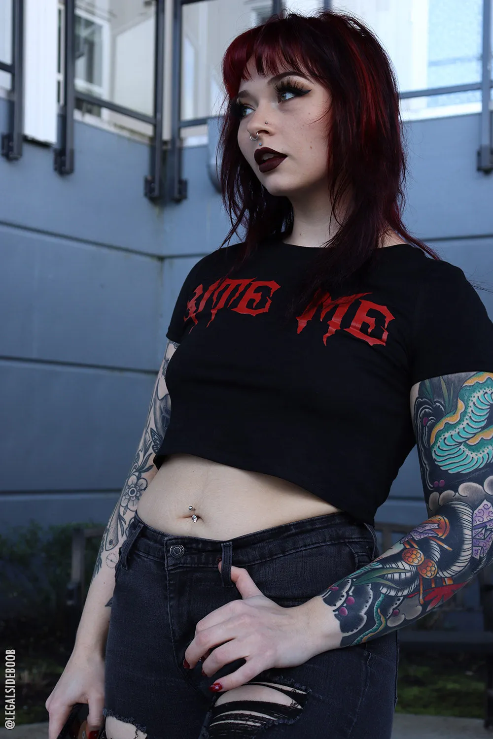 Bite Me Crop Top sold by Vampire Freaks product image thumbnail 5