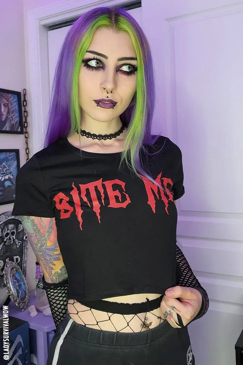 Bite Me Crop Top sold by Vampire Freaks product image thumbnail 4