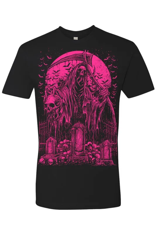 Graveyard Grim Reaper Tee [PINK] sold by Vampire Freaks
