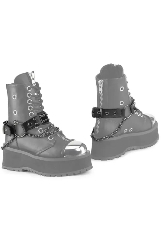 Death Head O-Ring Demonia Boot Harness [PAIR] sold by Vampire Freaks
