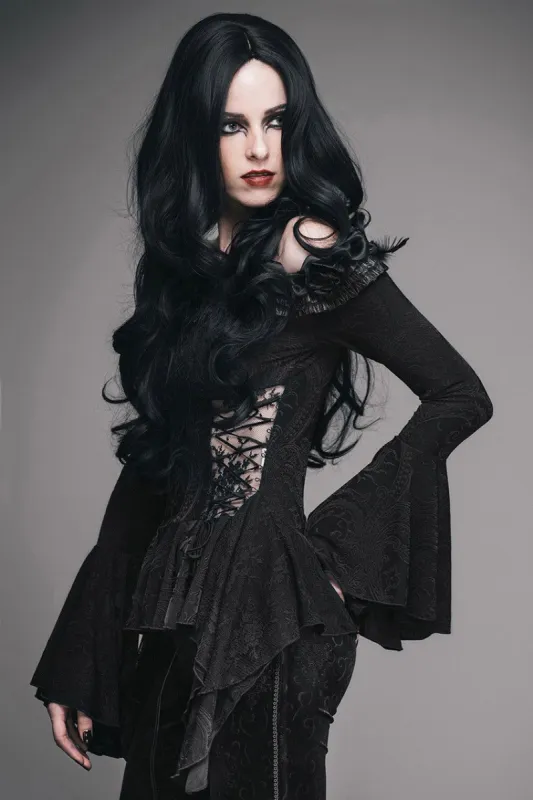 Gothic Coquette Off Shoulder Top sold by Vampire Freaks